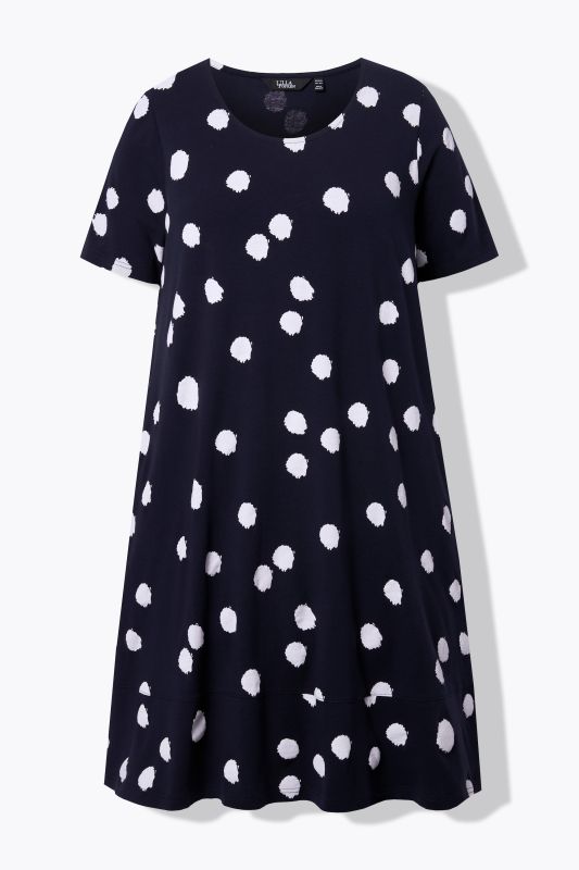 Polka Dot Short Sleeve Midi Dress