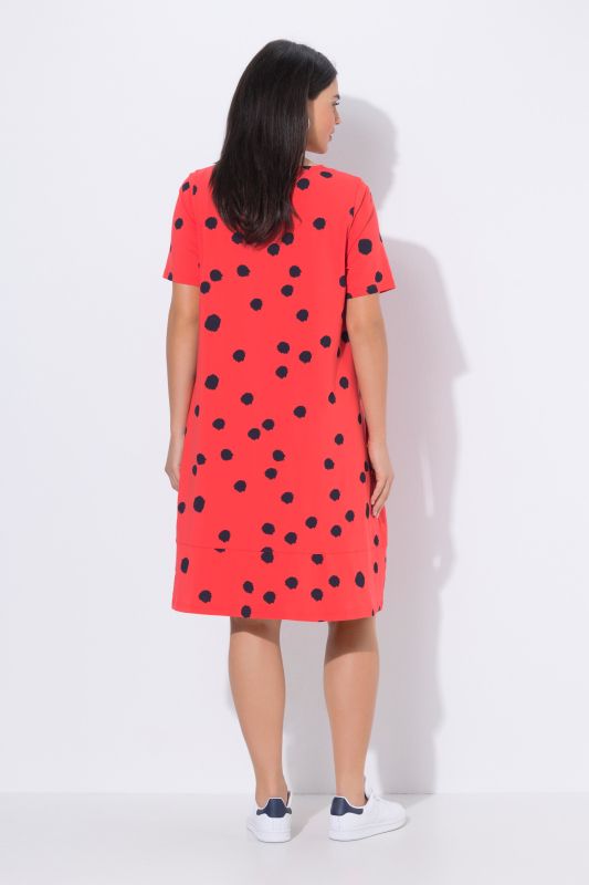 Polka Dot Short Sleeve Midi Dress
