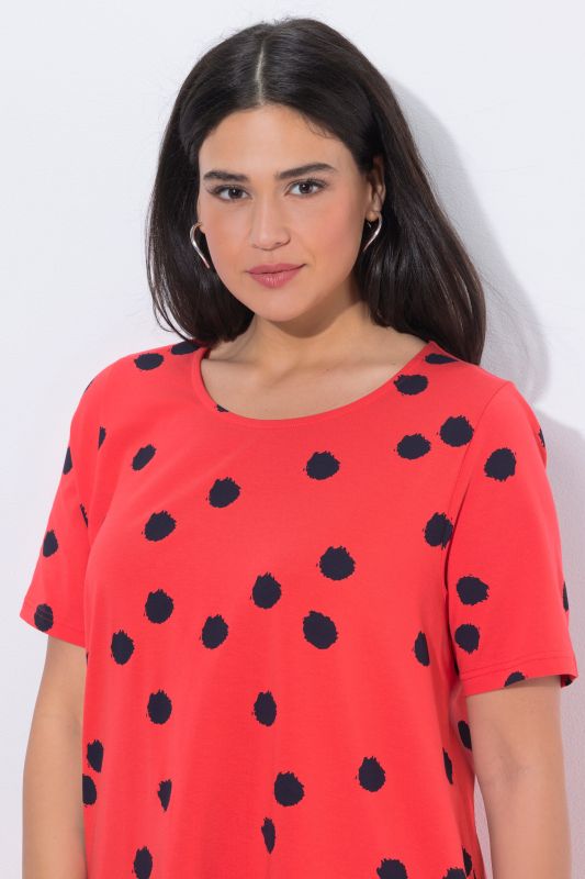Polka Dot Short Sleeve Midi Dress