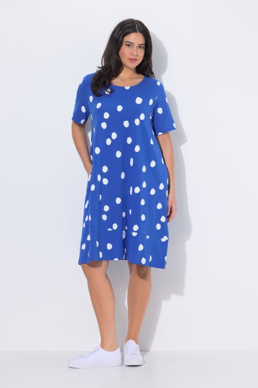 Polka Dot Short Sleeve Midi Dress