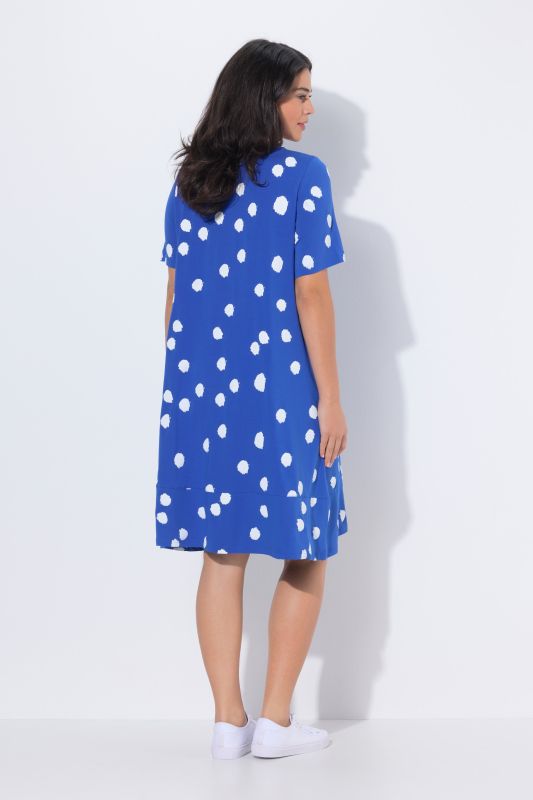 Polka Dot Short Sleeve Midi Dress