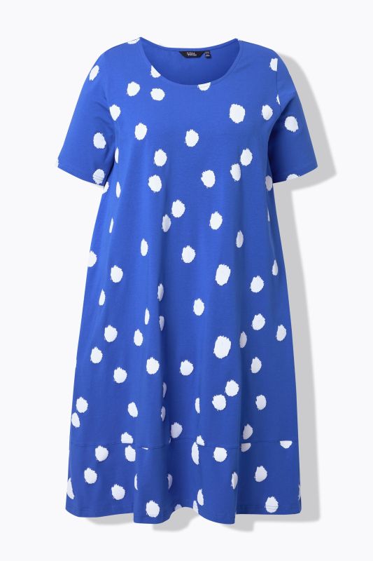 Polka Dot Short Sleeve Midi Dress