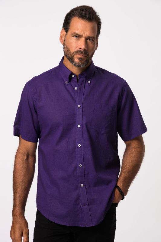 Short Sleeve Linen Blend Shirt