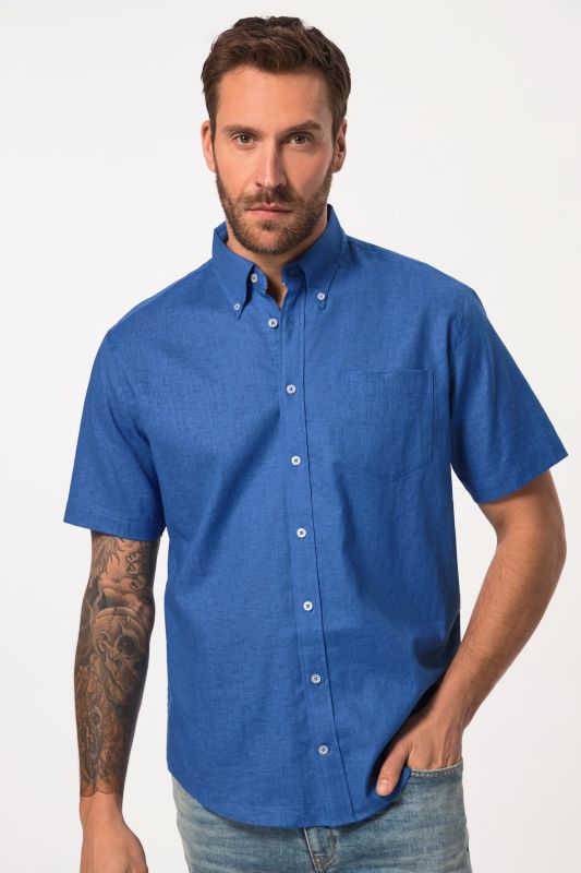 Short Sleeve Linen Blend Shirt