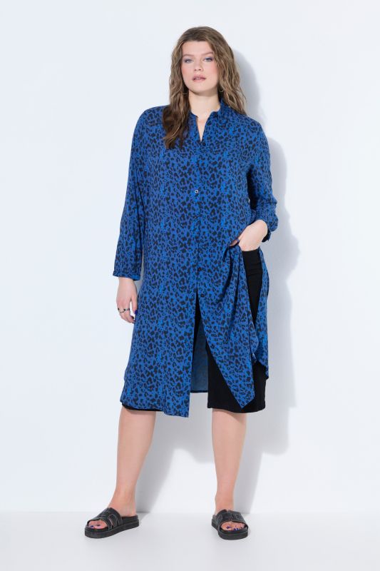 Colorful Leopard Print Button Down Dress