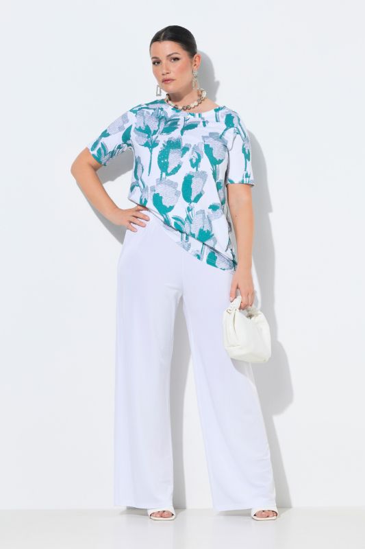 Wide Fit Slinky Piqué Stretch Knit Pants