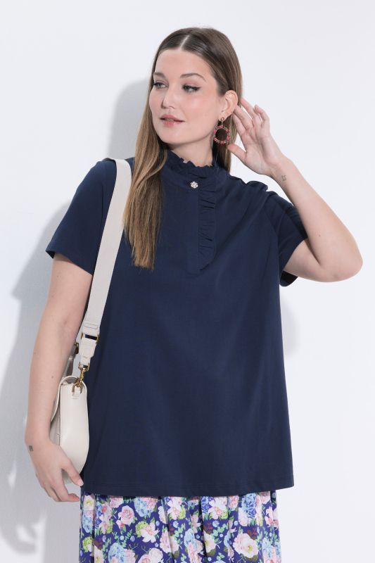 Ruffled Neckline Tee