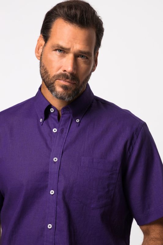 Short Sleeve Linen Blend Shirt