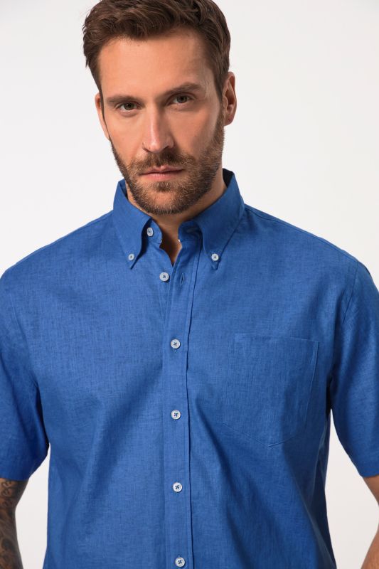 Short Sleeve Linen Blend Shirt