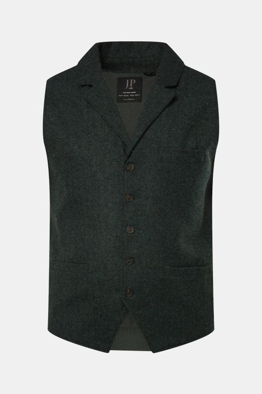 JP 1880 tweed vest FLEXNAMIC®, lapel, knitted back
