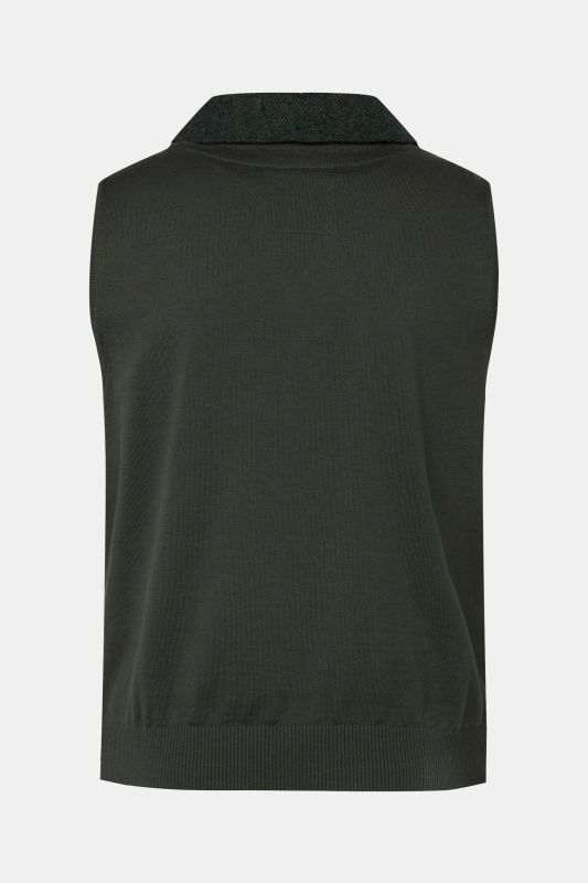 JP 1880 tweed vest FLEXNAMIC®, lapel, knitted back