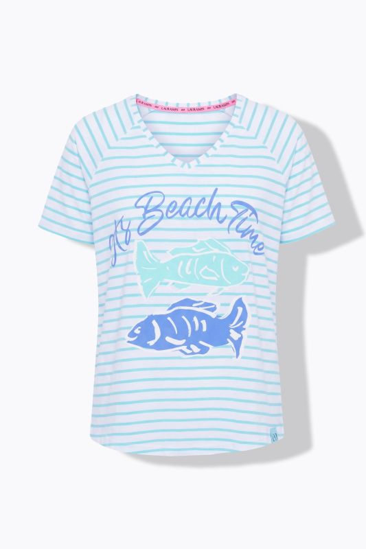 Striped Beach Time Graphic Tee