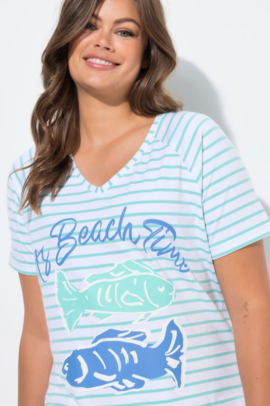 Striped Beach Time Graphic Tee