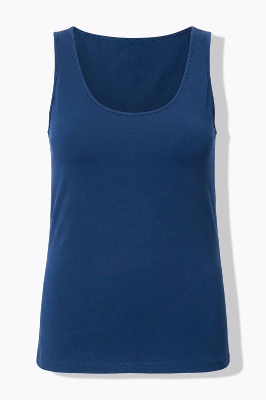 Basic Scoop Neck Cotton Stretch Tank Top