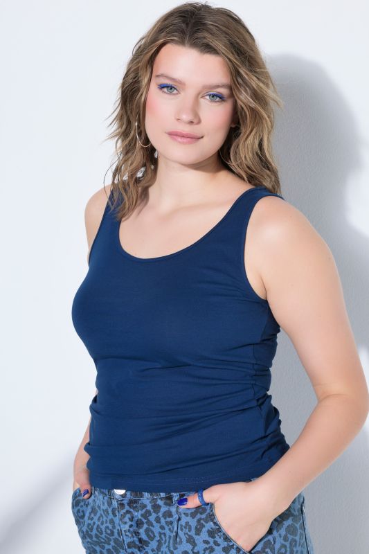 Basic Scoop Neck Cotton Stretch Tank Top