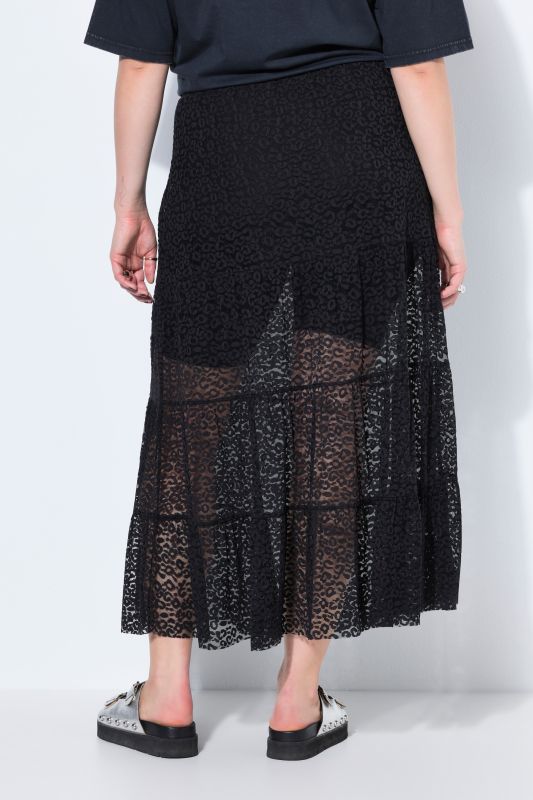 Sheer Lace Tiered Skirt