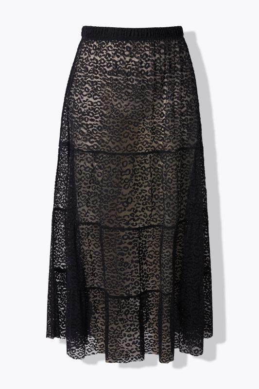 Sheer Lace Tiered Skirt