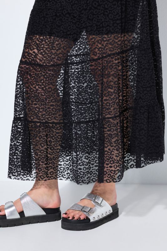 Sheer Lace Tiered Skirt