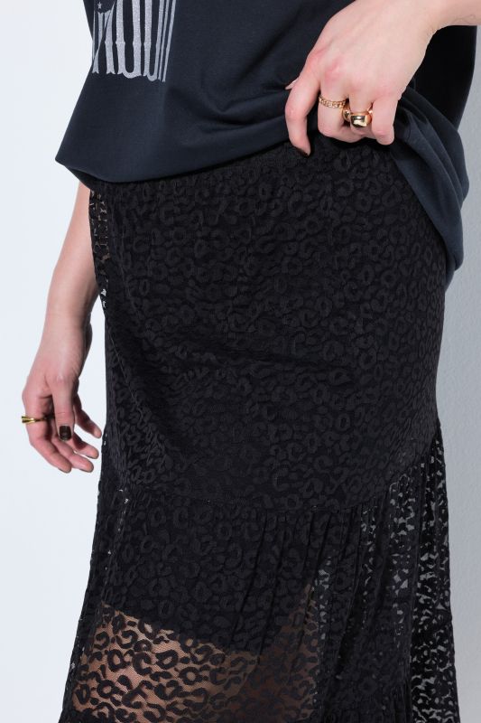 Sheer Lace Tiered Skirt