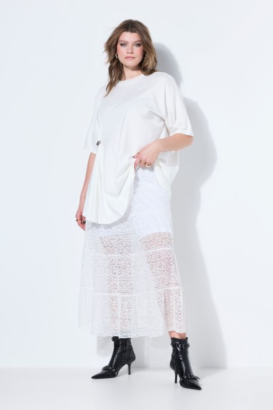 Sheer Lace Tiered Skirt