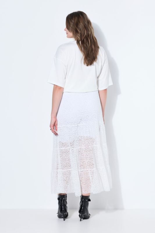Sheer Lace Tiered Skirt