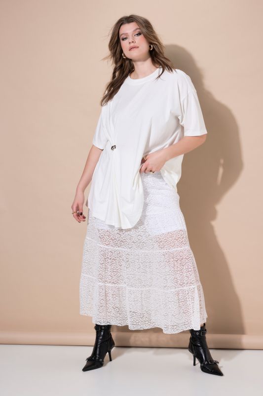 Sheer Lace Tiered Skirt