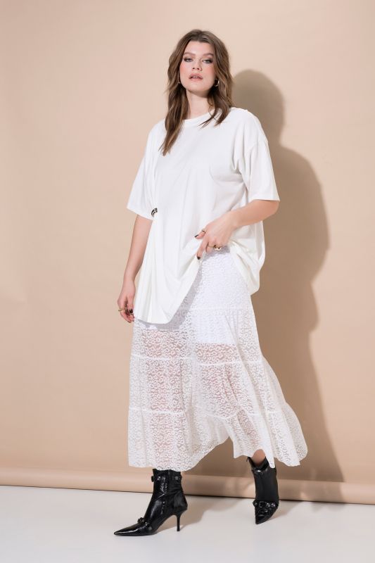 Sheer Lace Tiered Skirt