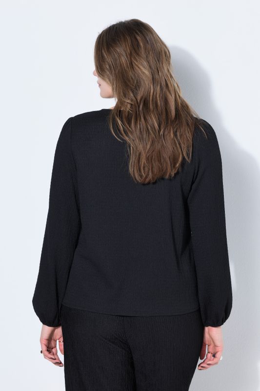 Tie Front Balloon Sleeve Blouse