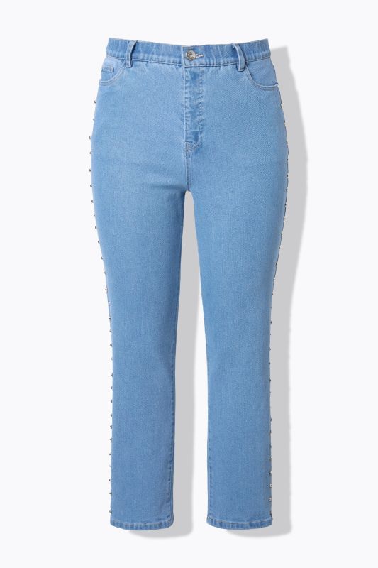 Дънки тип Mom с декоративен акцент