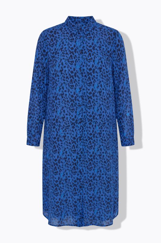 Colorful Leopard Print Button Down Dress