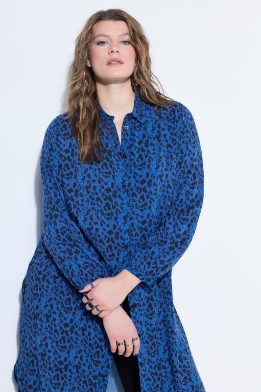 Colorful Leopard Print Button Down Dress