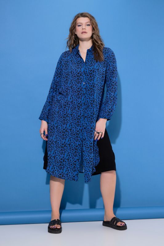 Colorful Leopard Print Button Down Dress