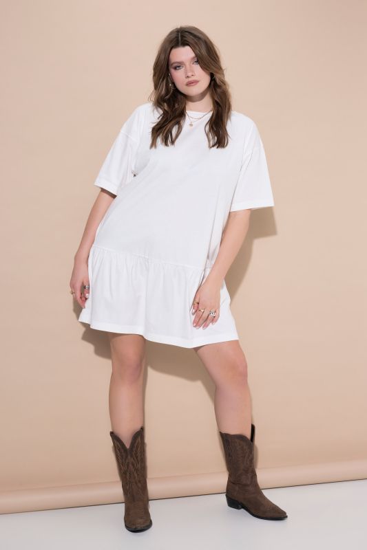 Flounce Panel Short Sleeve Jersey Dress