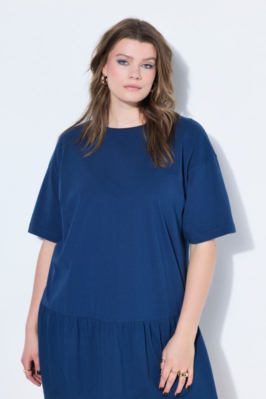 Flounce Panel Short Sleeve Jersey Dress