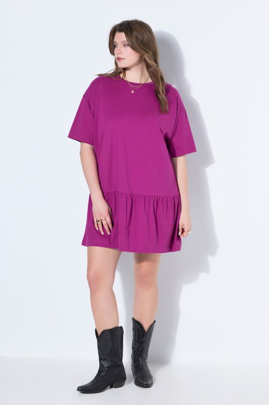 Flounce Panel Short Sleeve Jersey Dress