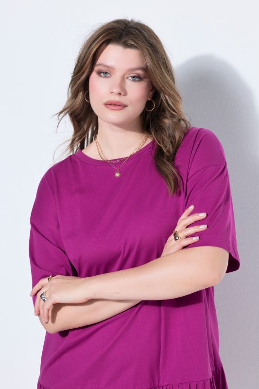 Flounce Panel Short Sleeve Jersey Dress