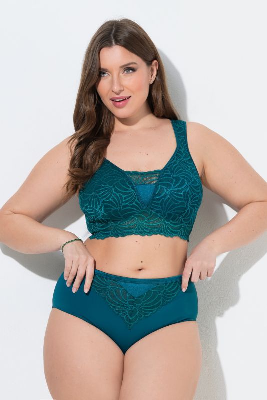 Chevron Lace Inset Stretch Microfiber Panty