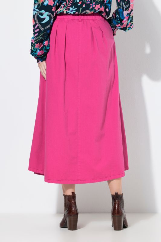 Button Front Denim Skirt