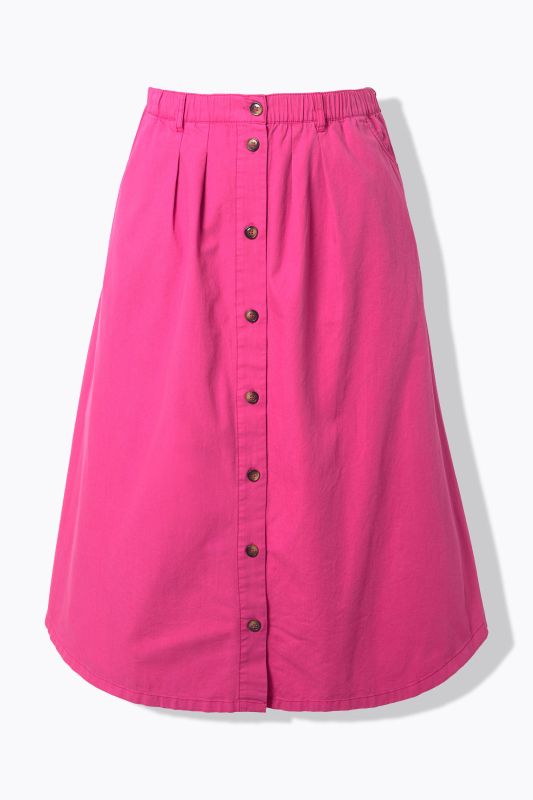 Button Front Denim Skirt