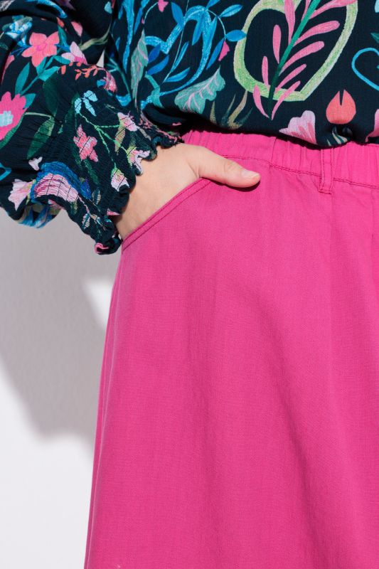 Button Front Denim Skirt