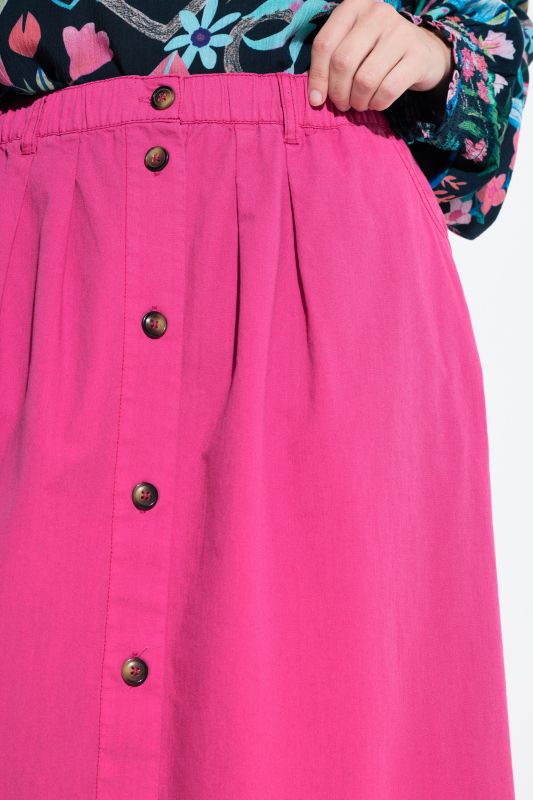 Button Front Denim Skirt