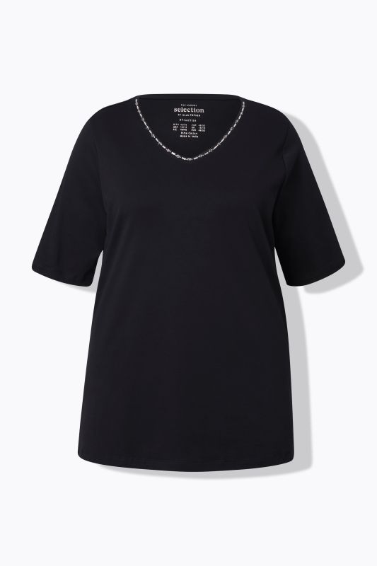 Тениска с бродирани акценти