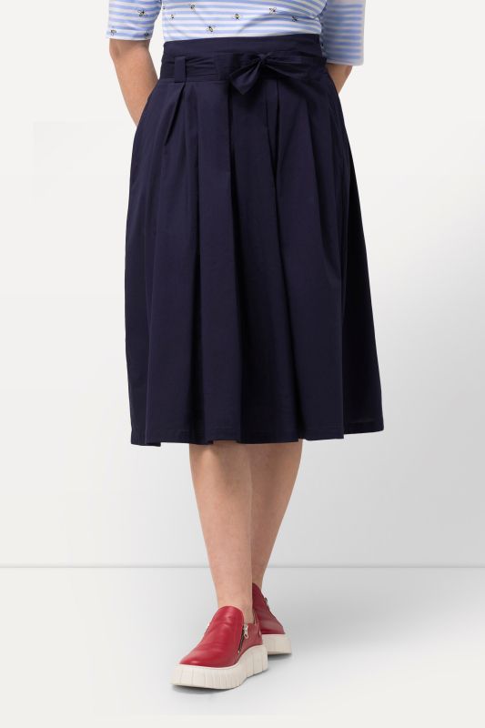 Pleated Tie Waist Skirt