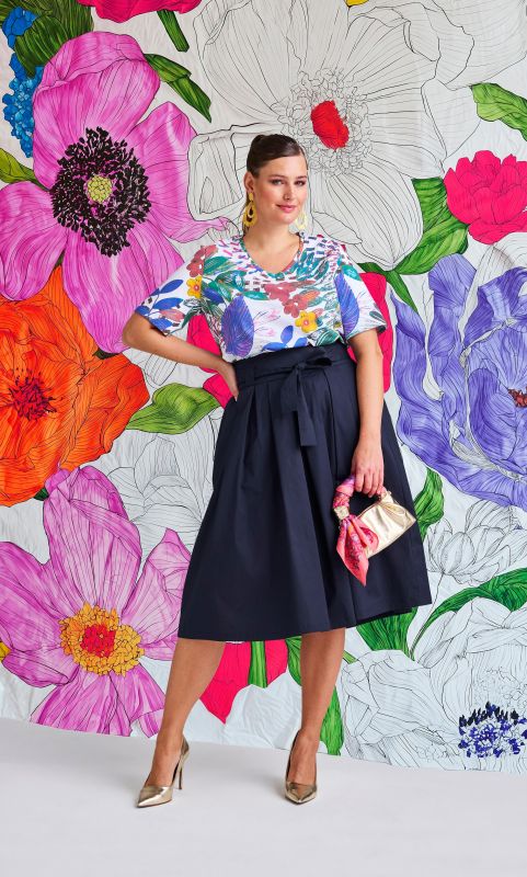 Pleated Tie Waist Skirt