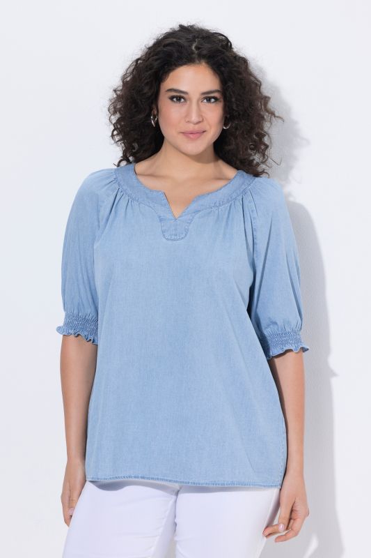 Блуза с дънкова визия