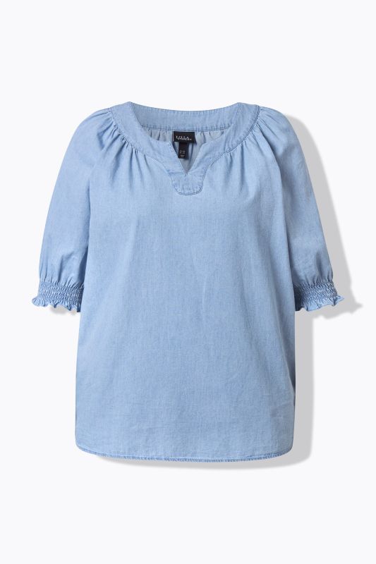 Блуза с дънкова визия