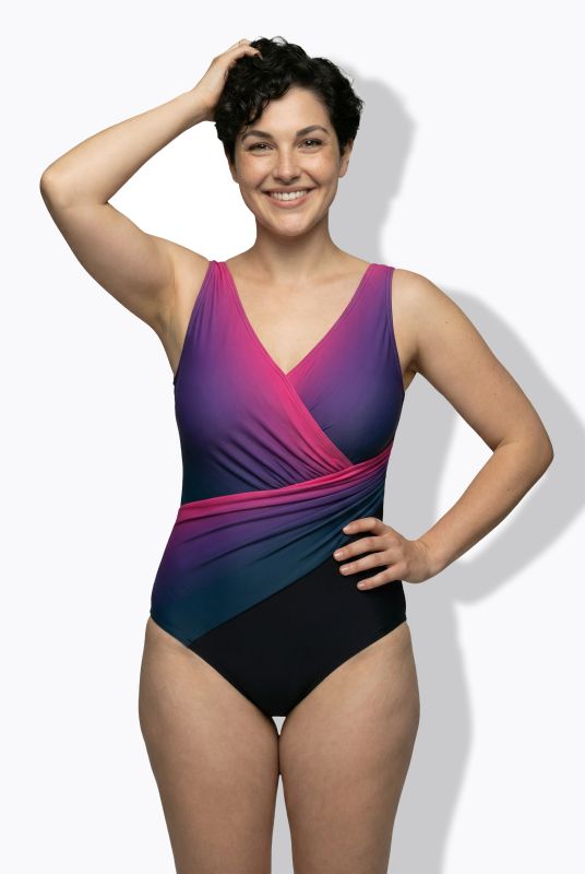 Ombre Wrap Look Swimsuit