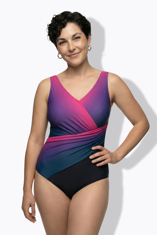 Ombre Wrap Look Swimsuit