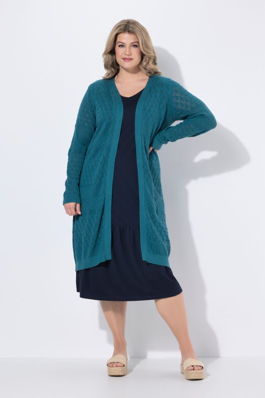 Eco Cotton Long Knit Open Shape Cardigan
