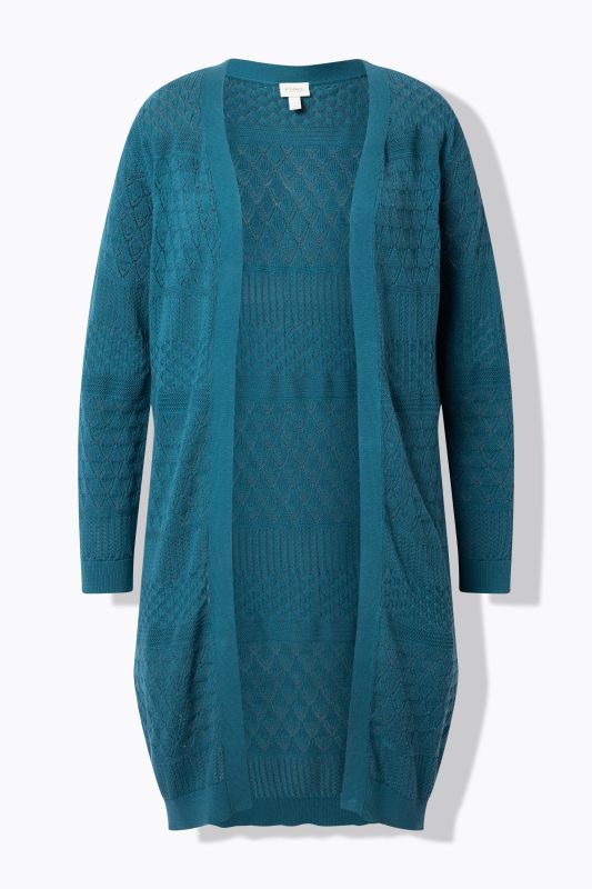 Eco Cotton Long Knit Open Shape Cardigan
